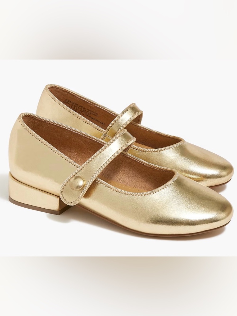 J. Crew Factory Girls Gold Mary Jane Dress Shoes